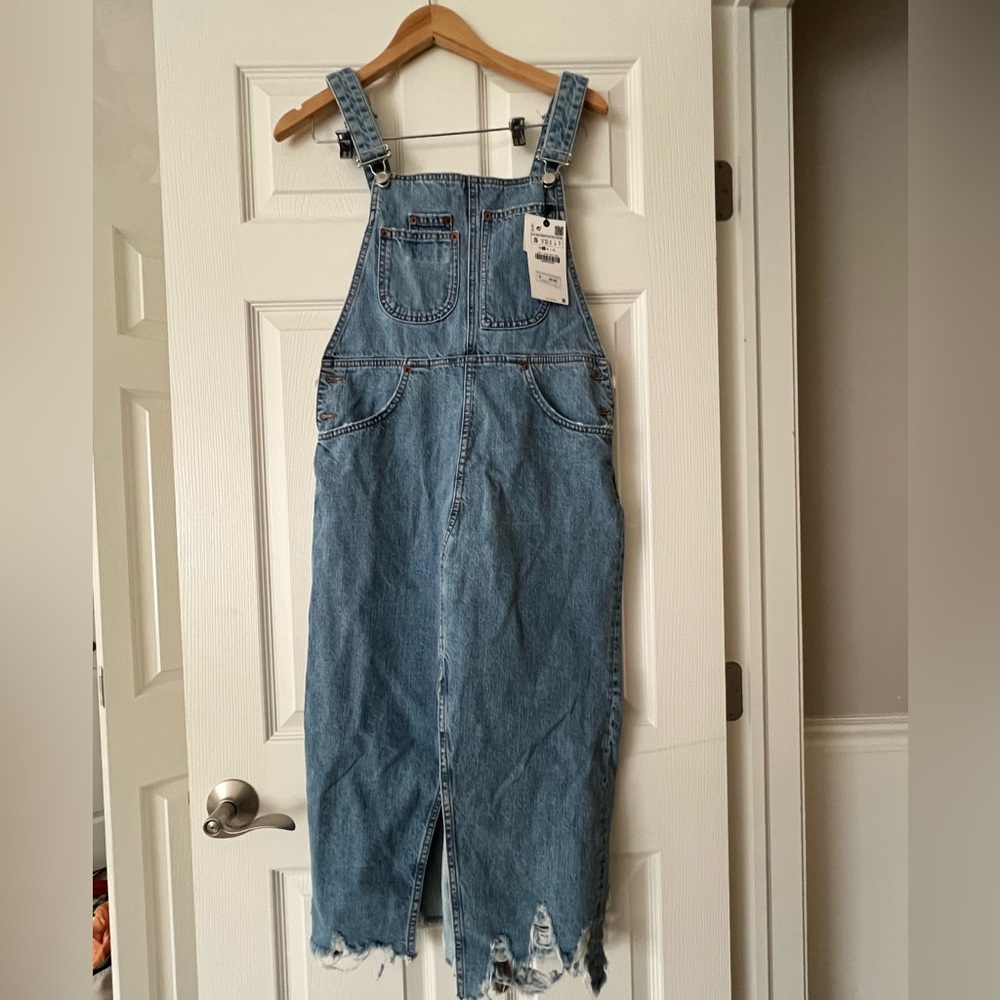 Zara Denim Overall Dress